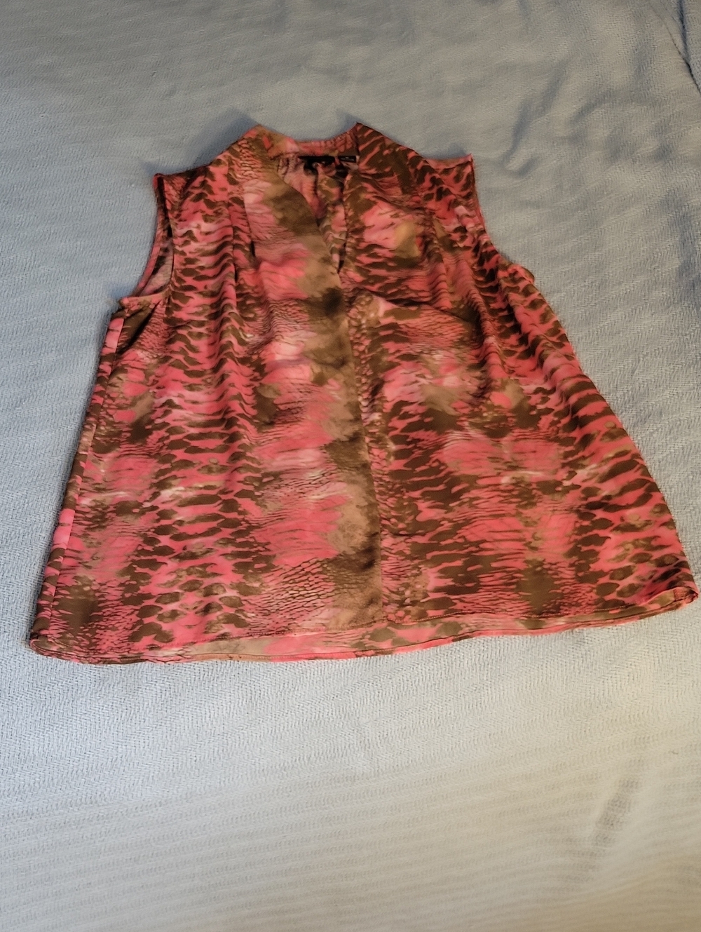 Tribal Sleeveless Pink and Brown Blouse